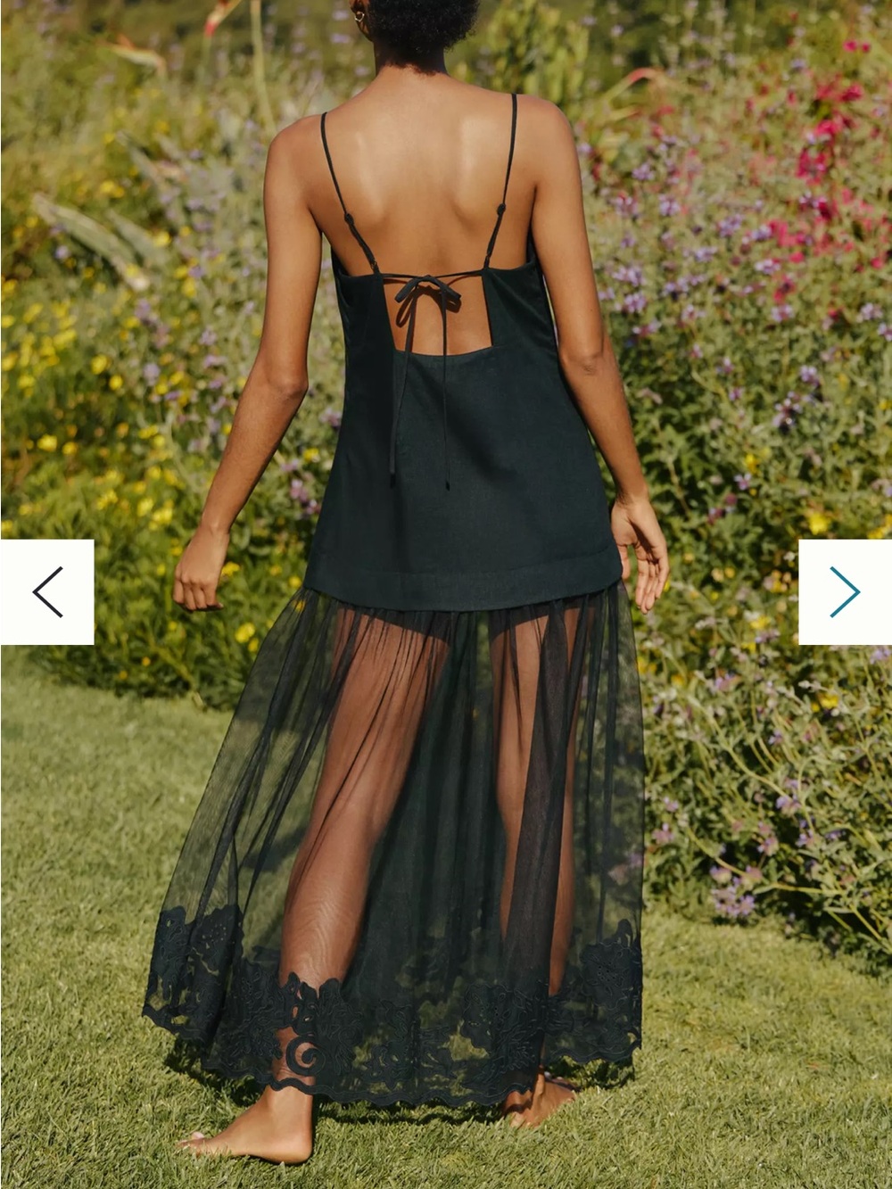 By Anthropologie Sleeveless Sheer Linen Maxi Slip Dress